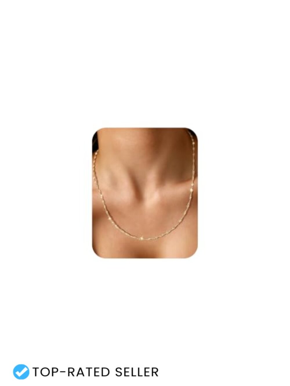 14K Gold Plated 925 Sterling Silver 2mm Singapore Chain Necklace